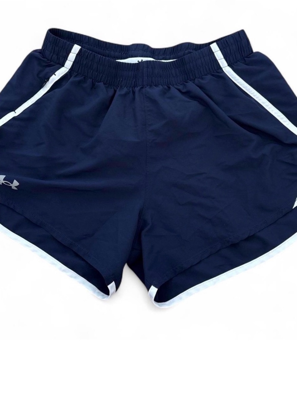 Under Armour Navy Athletic Shorts with White Trim